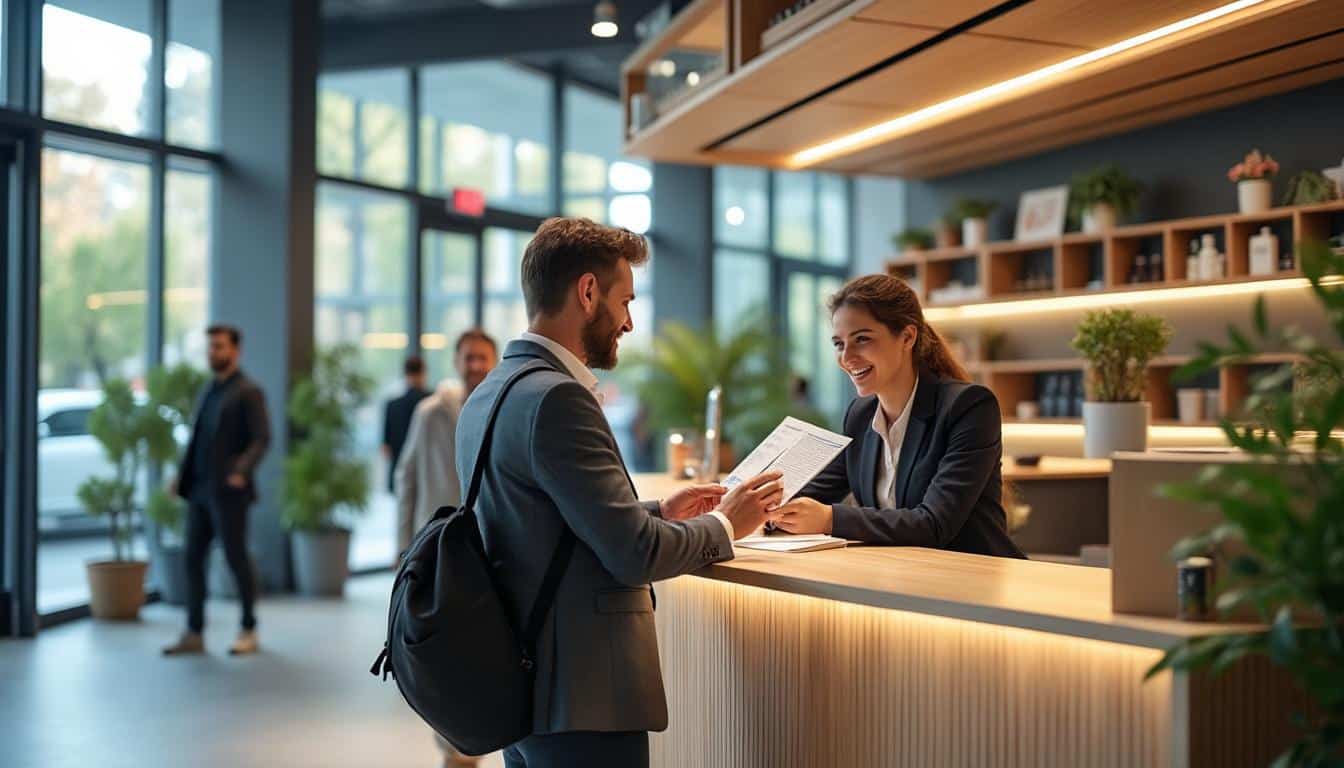 Illustration: Pourquoi une banque d’accueil est-elle essentielle pour accueillir efficacement vos visiteurs ?